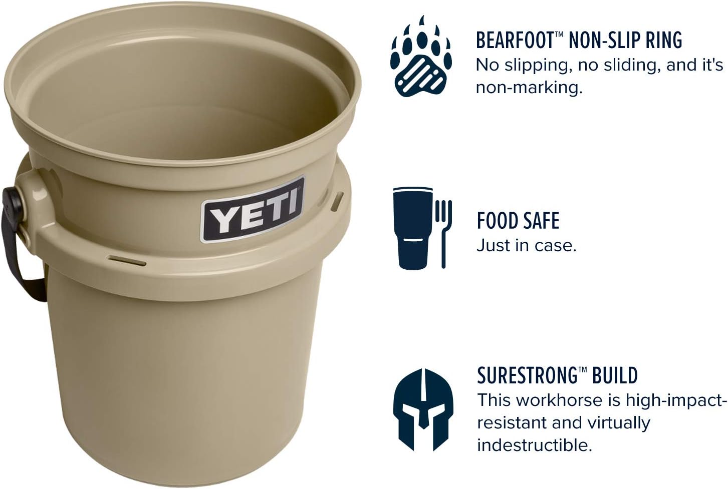YETI Loadout 5-Gallon Bucket, Impact Resistant Fishing/Utility Bucket