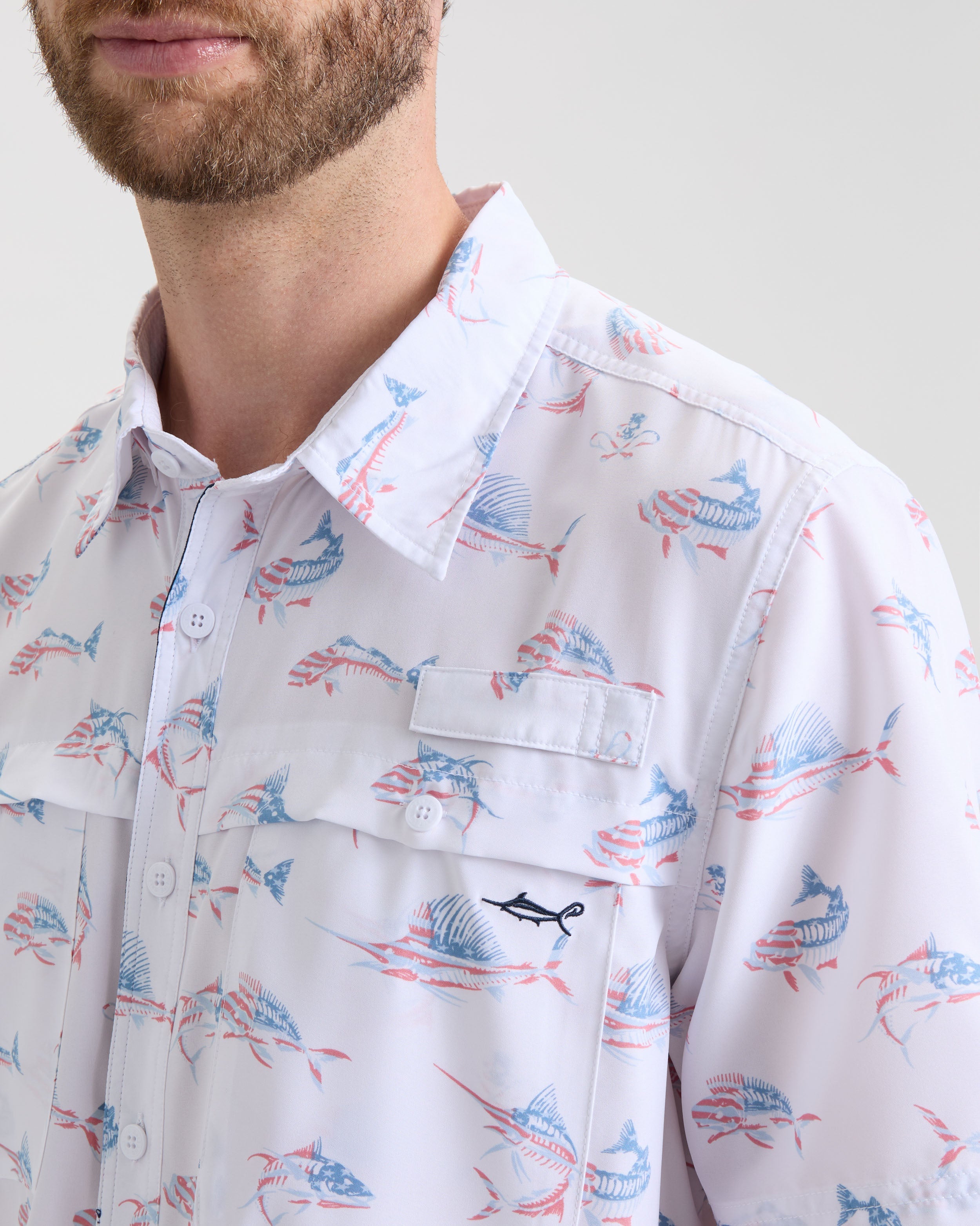 Men's Fish N' Bones Americana SLX Performance Short Sleeve Shirt