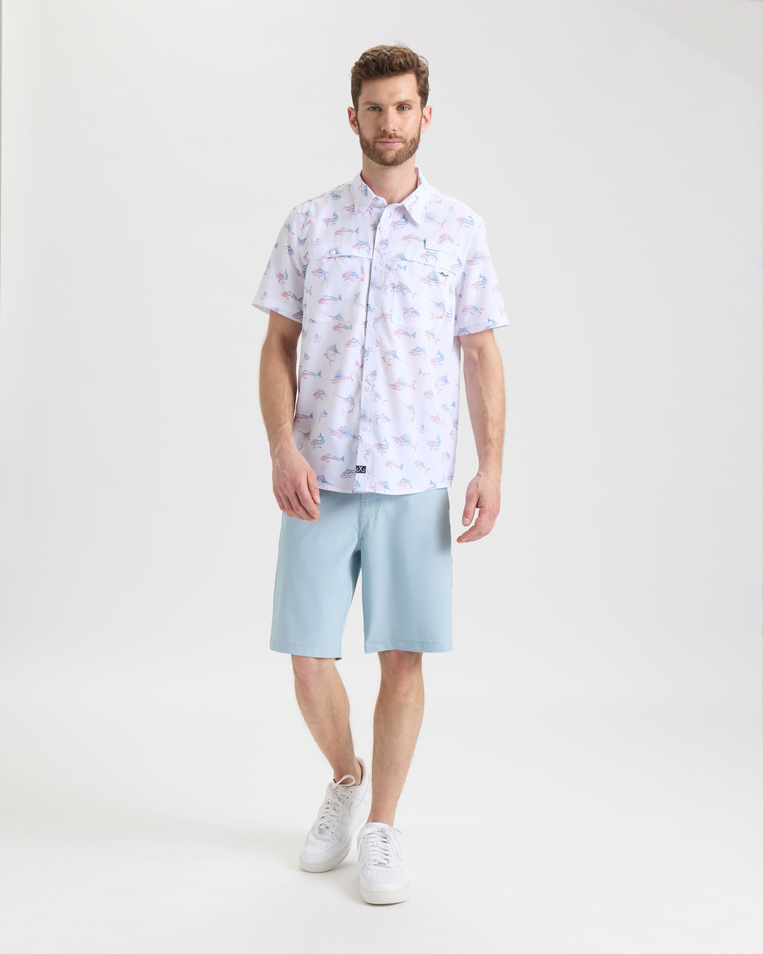 Men's Fish N' Bones Americana SLX Performance Short Sleeve Shirt