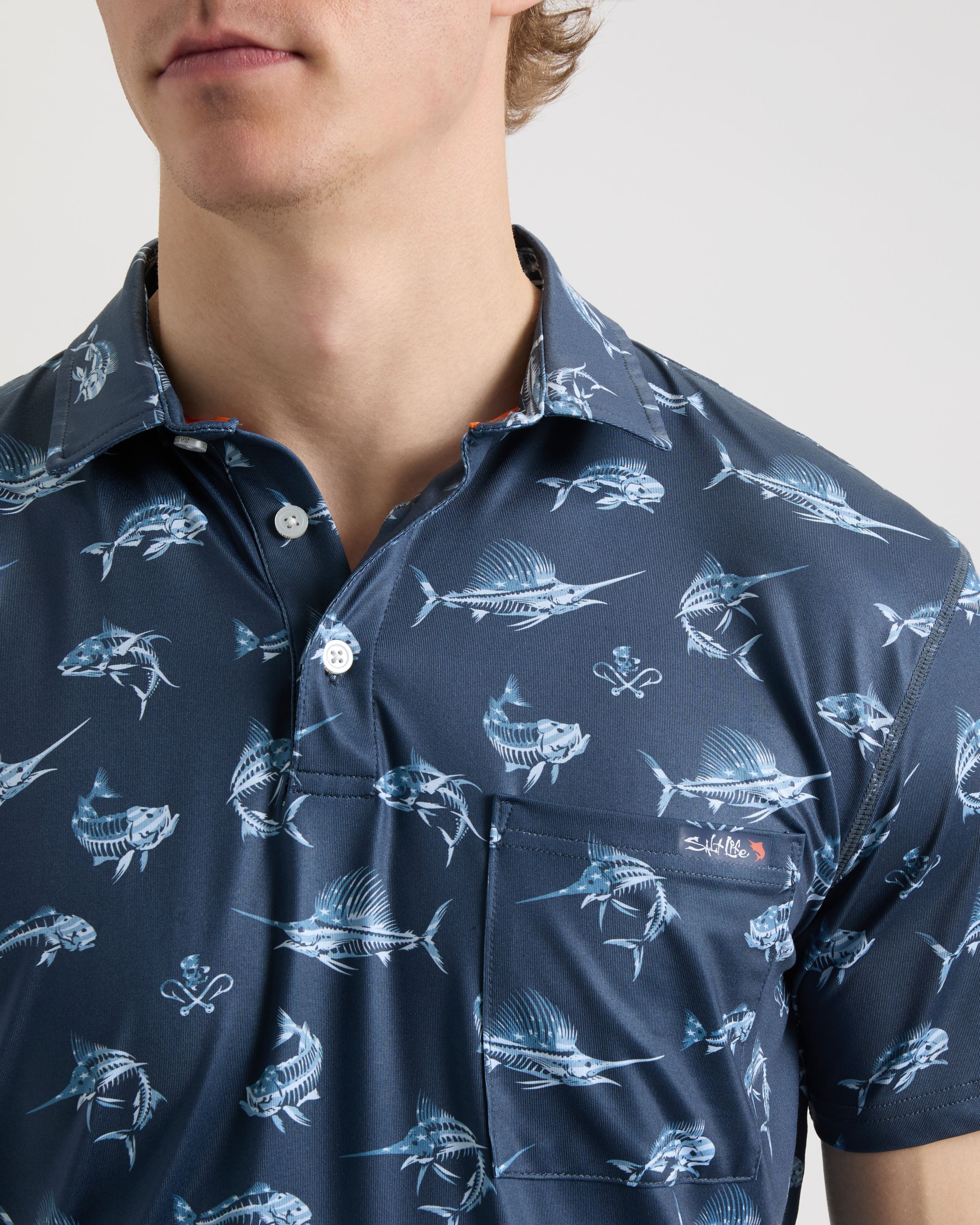 Men's Fish N' Bones Americana SLX Performance Polo