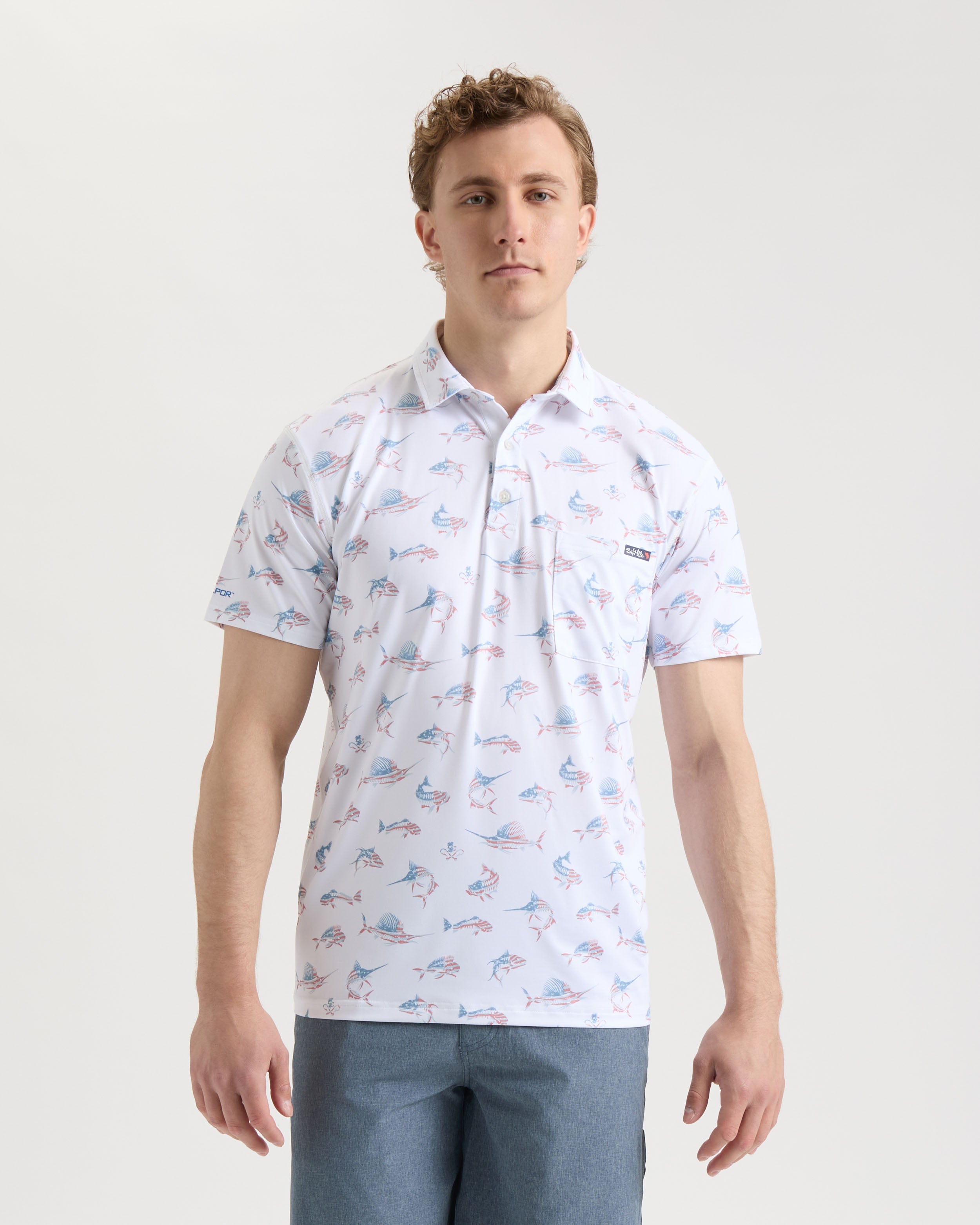 Men's Fish N' Bones Americana SLX Performance Polo