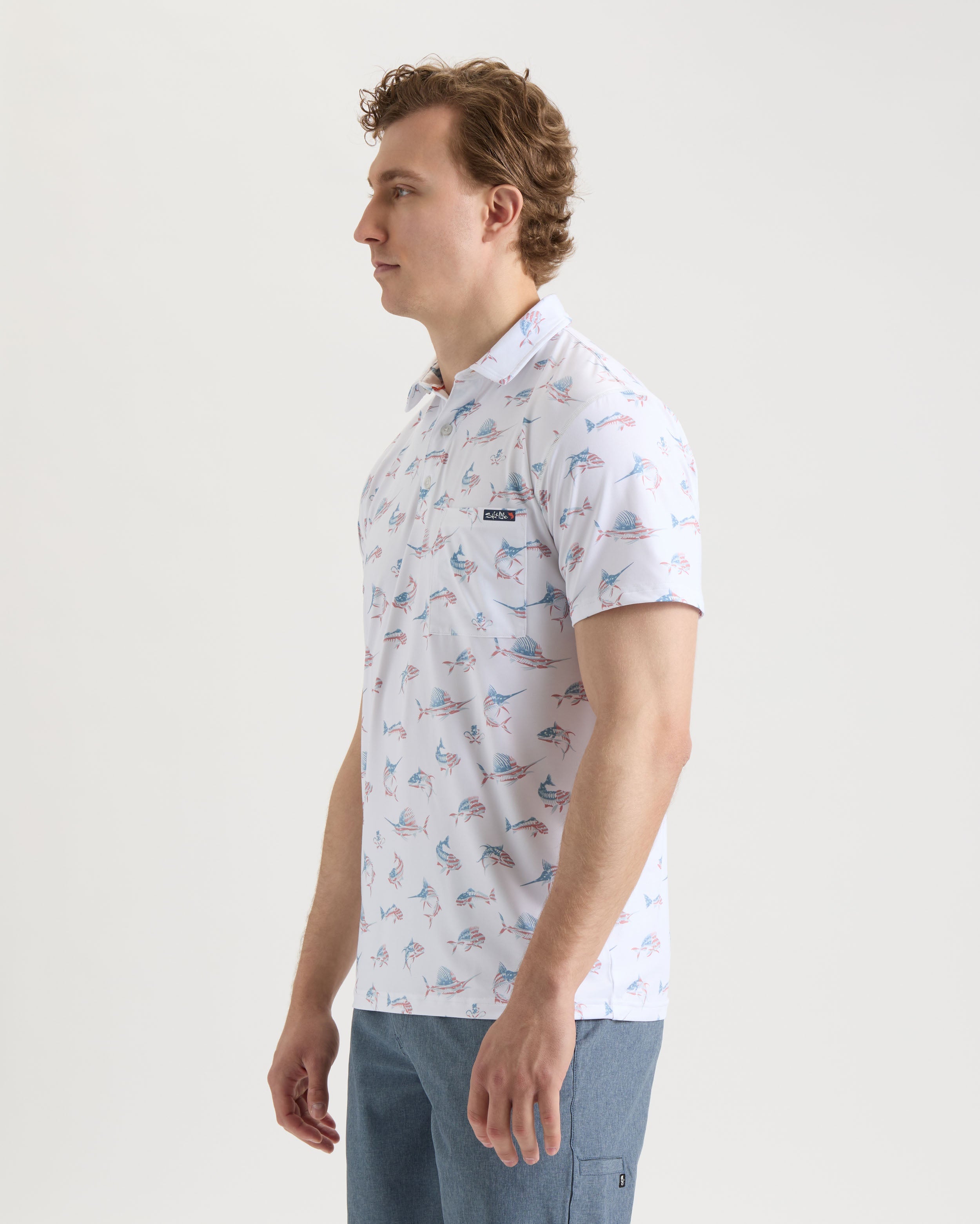 Men's Fish N' Bones Americana SLX Performance Polo