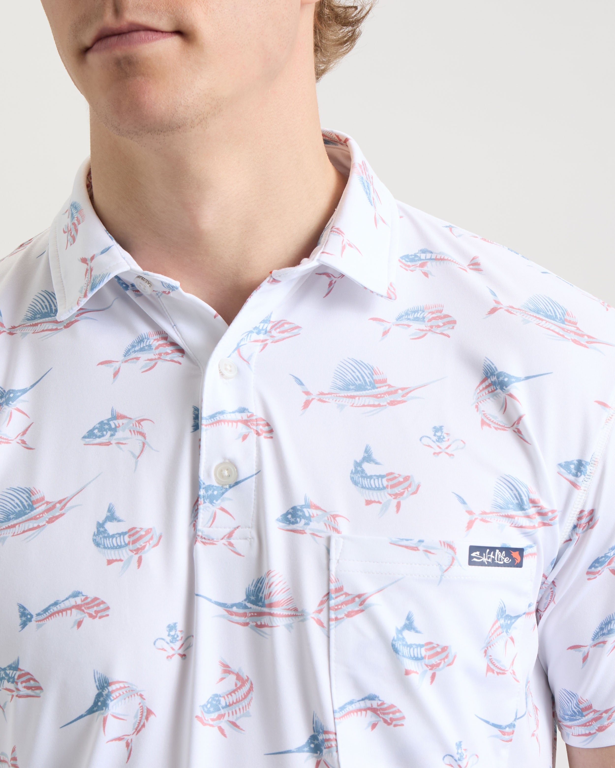 Men's Fish N' Bones Americana SLX Performance Polo