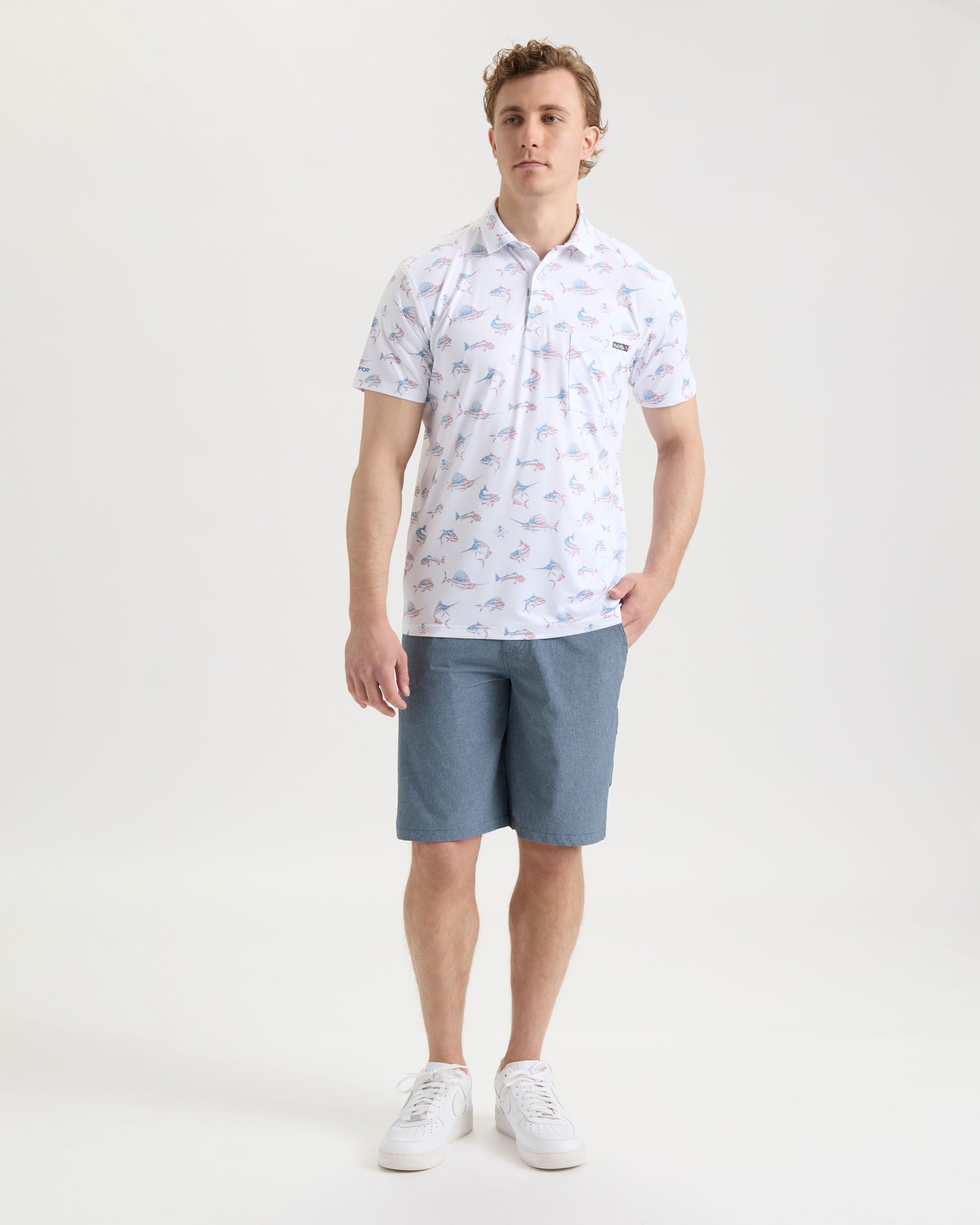 Men's Fish N' Bones Americana SLX Performance Polo